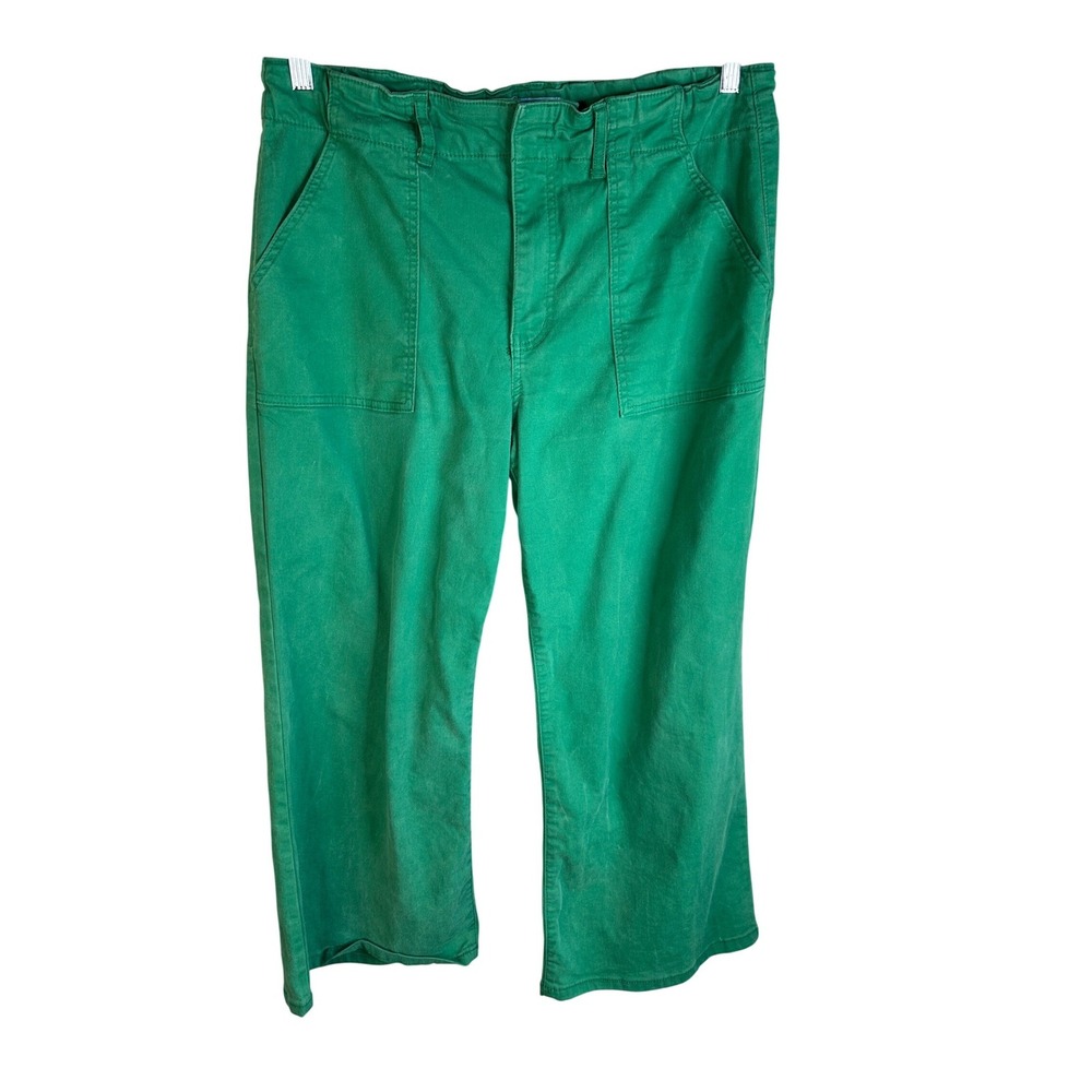Draper James‎ Women's Utility Green Wide Leg Cropped Pants Size 16